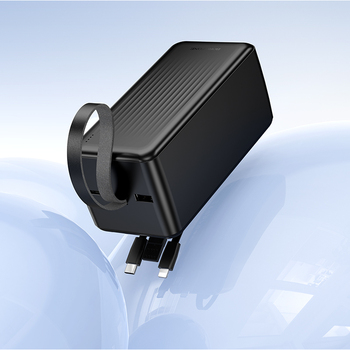 Borofone Power Bank 50000mAh BJ79C Clever - USB - z kablami USB, Typ C i Lightning czarny