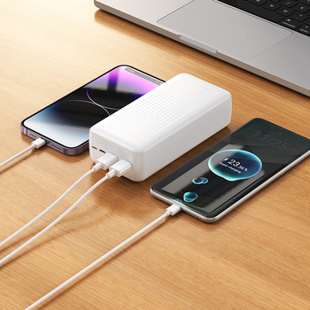 Borofone Power Bank 30000mAh BJ80B Clever - 2xUSB + Typ C - QC 3.0 22,5W PD 20W biały