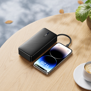 Borofone Power Bank 20000mAh BJ84A Smooth - USB - with USB, Type C, Lightning and Micro USB cables black