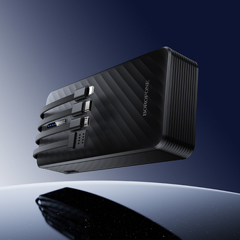 Borofone Power Bank 20000mAh BJ84A Smooth - USB - with USB, Type C, Lightning and Micro USB cables black