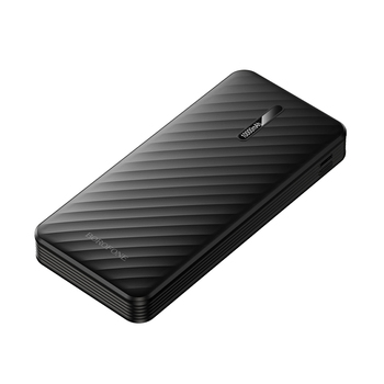 Borofone Power Bank 10000mAh BJ84 Smooth - USB - z kablami USB, Typ C, Lightning i Micro USB czarny