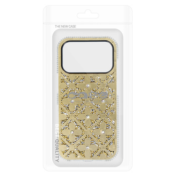 Flower Case for Iphone 16 gold