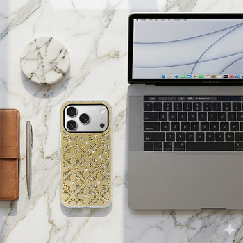 Flower Case for Iphone 17 Pro gold