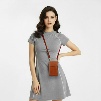 Knitted bag for phone GCW12 brown