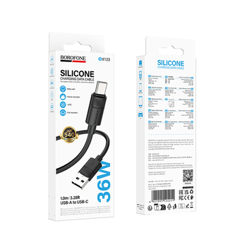 Borofone Kabel BX123 Leya - USB na Typ C - 36W 3A 1 metr czarny