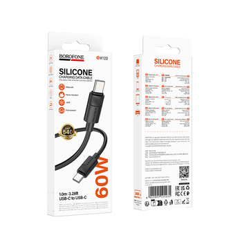 Borofone Kabel BX123 Leya - Typ C na Typ C - PD 60W 3A 1 metr czarny