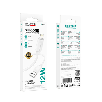 Borofone Kabel BX123 Leya - USB na Lightning - 12W 2,4A 1 metr biały
