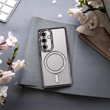 Bling Magsafe Case do Samsung Galaxy S26 Ultra fioletowy
