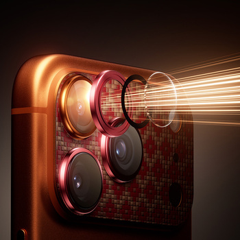 Benks Tempered glass Armor Warrior Lens (OR70) for Iphone 17 Pro Max ArmorGrid orange (camera island)