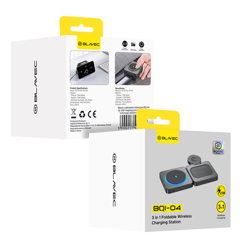 Blavec Ładowarka indukcyjna BQI-04 Qi 15W magnetyczna Magsafe 3 w 1 UniCharge (BQI04-QIMB) czarna