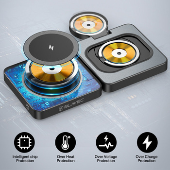 Blavec Ładowarka indukcyjna BQI-04 Qi 15W magnetyczna Magsafe 3 w 1 UniCharge (BQI04-QIMB) czarna