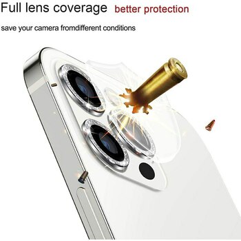 Tempered Glass HARD DIAMOND for camera (LENS) for Samsung Galaxy S26 Plus silver (lens 3 pieces)