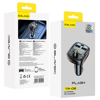 Blavec Transmiter FM Flash TR-06 MP3, Bluetooth - 2xUSB + Typ C - PD 30W (TFMFTR06-B) czarny