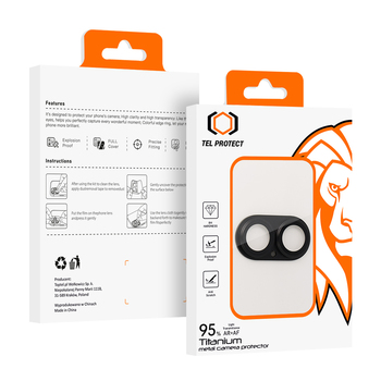 Hartowane szkło Tel Protect 95% AR+AF Full Metal Camera Protector na aparat do Iphone 17 czarne (wyspa)
