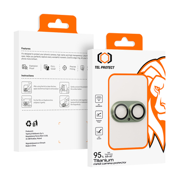 Hartowane szkło Tel Protect 95% AR+AF Full Metal Camera Protector na aparat do Iphone 17 niebieskie (wyspa)