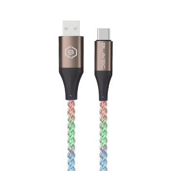 Blavec Kabel Neon - USB na Typ C - QC 3.0 60W 3A 1 metre Apple CarPlay/Android Auto (CNE-UC3L1) luminous RGB