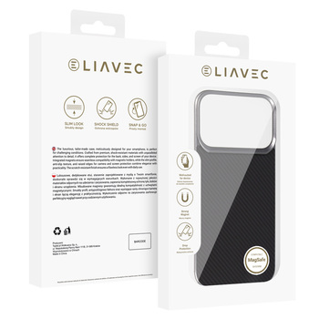 Liavec Carbon Layer Magsafe Aramid Fiber Cover do Iphone 17 Pro Max czarny