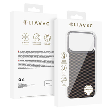 Liavec Carbon Layer Magsafe Aramid Fiber Cover do Iphone 17 Pro złoty