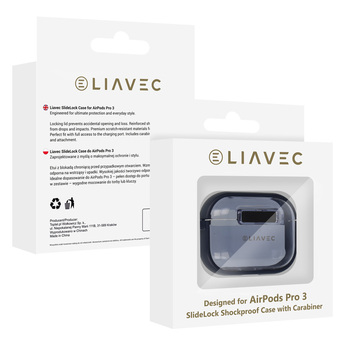 Liavec SlideLock Case do Apple AirPods Pro 3 przezroczysto-niebieski