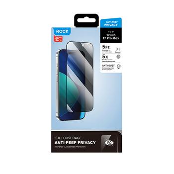 Rock Hartowane szkło Privacy Full-coverage Anti-static do Iphone 17 Pro