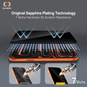 Tempered glass Tel Protect 10X Privacy DLC Diamond Coating for Samsung Galaxy S26 Ultra (with fingerprint unlock)