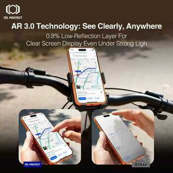 Tempered glass Tel Protect 10X AR 3.0 AntiReflective Titanium forIphone 15 (envelope)