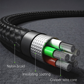 Blavec Kabel Velox pleciony - Typ C na Typ C - PD 240W 5A LED display 1,2 metra Apple CarPlay/Android Auto (CVE-CC5B12) czarny