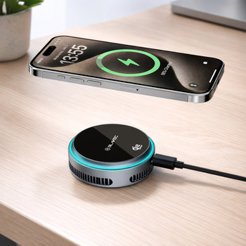 Blavec Car holder BHC-05 Qi2.2 25W magnetically detachable with induction charging and active cooling to airvent (BHC05-MWIB) black