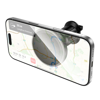 Borofone Uchwyt Samochodowy BH224 Flash magnetyczny z ładowaniem indukcyjnym na kratkę czarny
