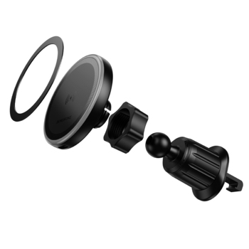 Borofone Uchwyt Samochodowy BH224 Flash magnetyczny z ładowaniem indukcyjnym na kratkę czarny