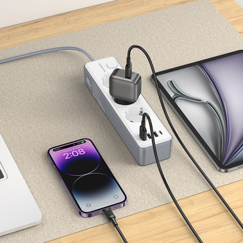 Borofone Power strip BAC9 - 3 outlets 240V + 3xUSB + Type C - PD 20W 2 metres black