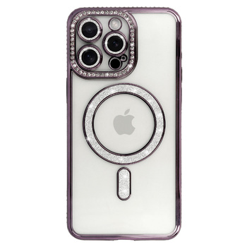 Bling Magsafe Case do Xiaomi Redmi Note 15 5G fioletowy