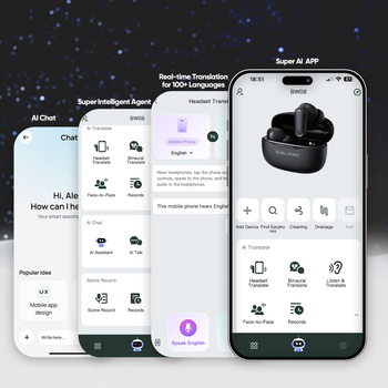 Blavec Słuchawki Bluetooth TWS BW-08 Speak AI z tłumaczeniem na żywo (BW08SA-B) czarne
