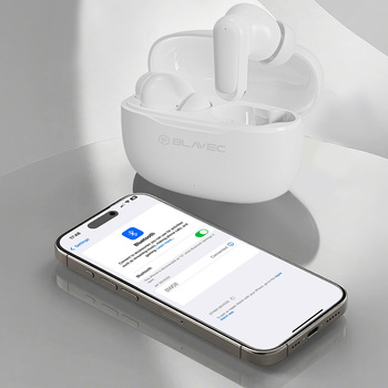 Blavec Słuchawki Bluetooth TWS BW-08 Speak AI z tłumaczeniem na żywo (BW08SA-W) białe