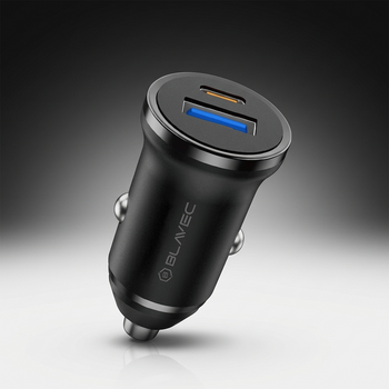 Blavec Ładowarka samochodowa BS-01B-C Road - USB + Typ C - QC 3.0 18W PD 20W z kablem Typ C na Typ C (CCBS01BCR-UCB) czarna