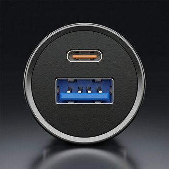 Blavec Ładowarka samochodowa BS-01B-C Road - USB + Typ C - QC 3.0 18W PD 20W z kablem Typ C na Typ C (CCBS01BCR-UCB) czarna