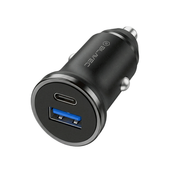 Blavec Ładowarka samochodowa BS-01B-C Road - USB + Typ C - QC 3.0 18W PD 20W z kablem Typ C na Typ C (CCBS01BCR-UCB) czarna
