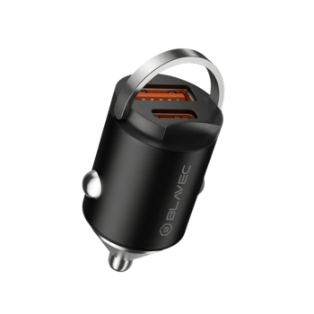 Blavec Ładowarka samochodowa BS-02B-C Aero - USB + Typ C - QC 3.0 18W PD 30W z kablem Typ C na Typ C (CCBS02BCA-UCB) czarna