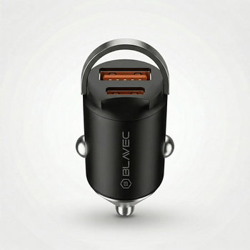Blavec Ładowarka samochodowa BS-02B Aero - USB + Typ C -  QC 3.0 18W PD 30W (CCBS02BA-UCB) czarna