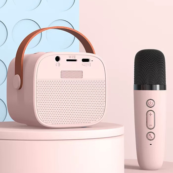 Blavec Głośnik Bezprzewodowy Bluetooth WS-07 Karaoke Party - 5W z 2 mikrofonami (WS07-2MP) różowy