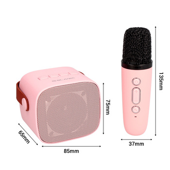 Blavec Głośnik Bezprzewodowy Bluetooth WS-07 Karaoke Party - 5W z 2 mikrofonami (WS07-2MP) różowy