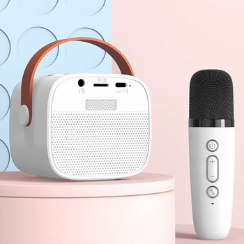 Blavec Głośnik Bezprzewodowy Bluetooth WS-07 Karaoke Party - 5W z 2 mikrofonami (WS07-2MW) biały
