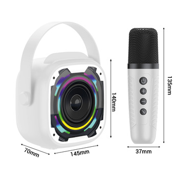 Blavec Głośnik Bezprzewodowy Bluetooth WS-08 Karaoke Idol - 8W z 2 mikrofonami (WS08-2MW) biały