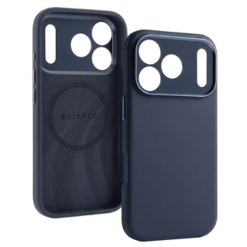 Liavec Silk Shield Case with Metal Camera Frame for Iphone 17 Pro Max navy