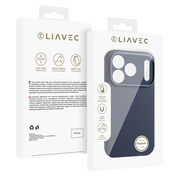 Liavec Silk Shield Case with Metal Camera Frame for Iphone 17 Pro Max navy