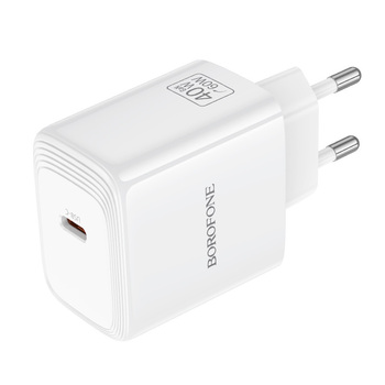 Borofone Ładowarka sieciowa BN33 Fuente GaN Typ C - QC3.0 PD 40W biała