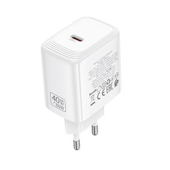 Borofone Ładowarka sieciowa BN33 Fuente GaN Typ C - QC3.0 PD 40W biała