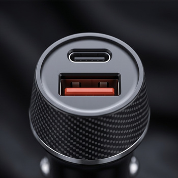Blavec Ładowarka samochodowa BS-03B Carbon - USB + Typ C - QC 3.0 48W (CCBS03BC-UCB) czarna