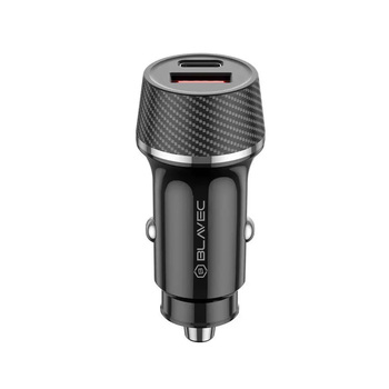 Blavec Ładowarka samochodowa BS-03B-C Carbon - USB + Typ C -  QC 3.0 48W z kablem Typ C na Typ C (CCBS03BC-UCB) czarna