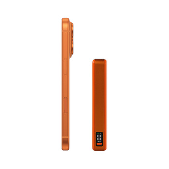 Blavec Power Bank 10000mAh BJ-05 Ultra Fast 16mm - Typ C - Qi2.2 25W + PD 45W magnetyczny indukcyjny Magsafe 2 w 1 (PBBJ05-QI22MC10O) pomarańczowy aluminium